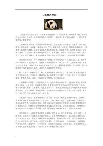 大熊猫的资料